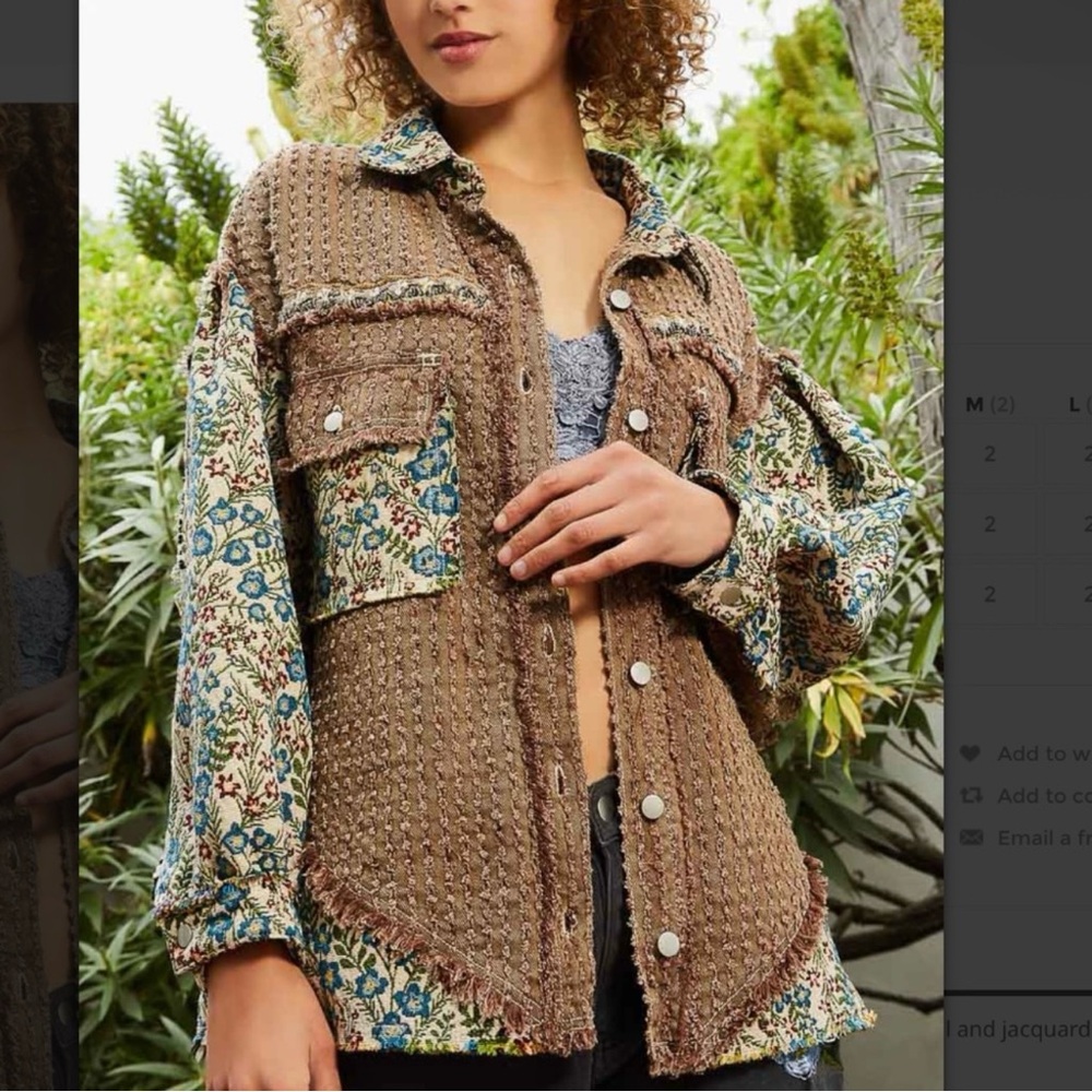 NWOT - POL Oversized Jacket in Twill
Jacquard with Embellishment